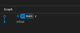 vscode showing a single commit C