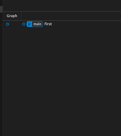 vscode showing a single commit